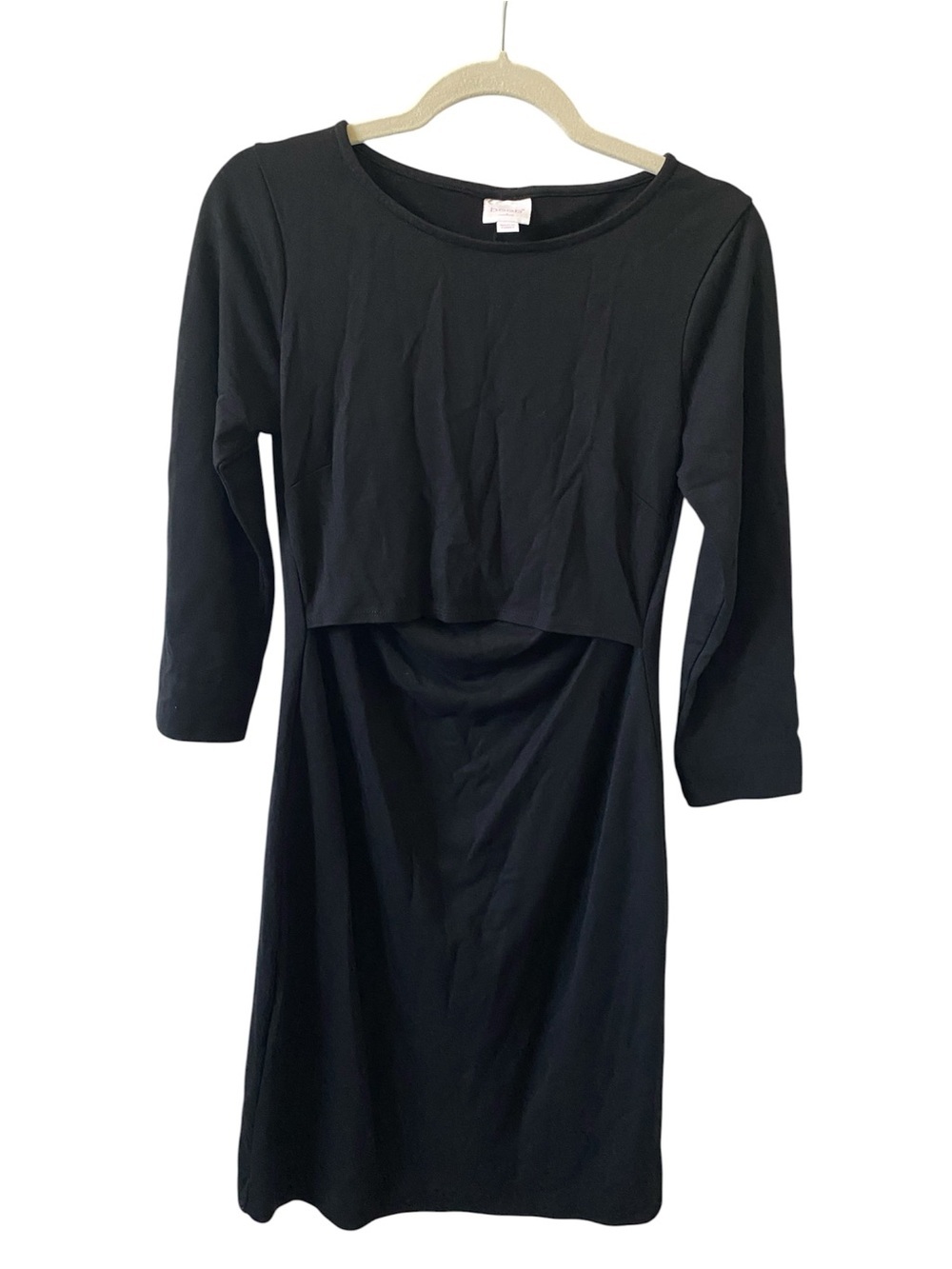 BOOB Design Black Fitted Layered Maternity & Nursing Dress M